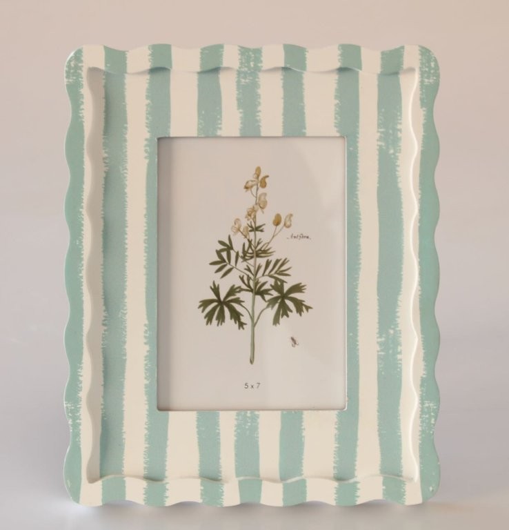 Blue & White Stripe Standing Photo Frame